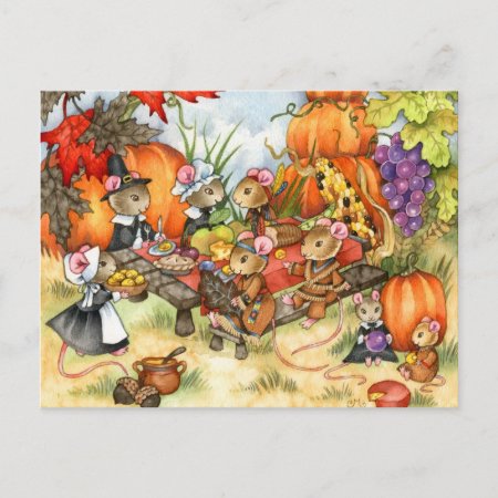 Thanksgiving Mice — Cute Postcards