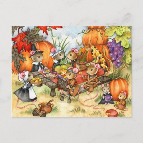 Thanksgiving Mice  Cute Postcards