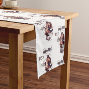 THANKSGIVING MICE STEAL TURKEY  SHORT TABLE RUNNER