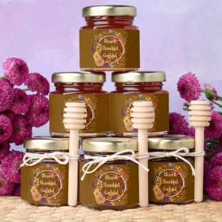 Thanksgiving Mini Honey Jar Favors