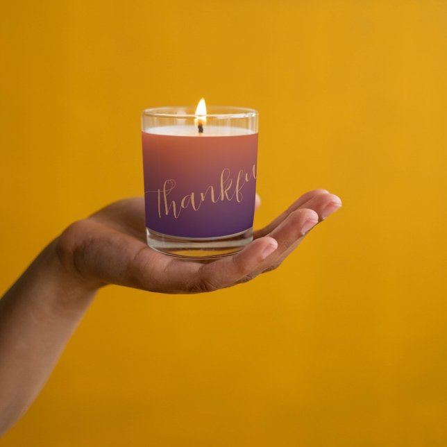 Thanksgiving Minimalist Ombre Gifts Custom Name  Scented Candle (Creator Uploaded)