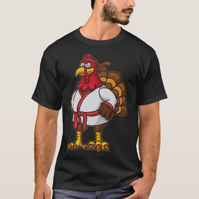 Thanksgiving Mma Kickboxing Judo Karate Gobble Pla T-Shirt (Front)