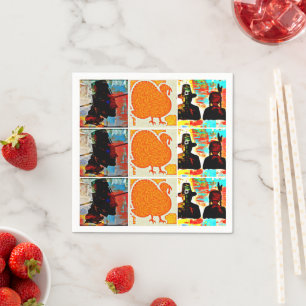 Thanksgiving Modern Art Collage Napkins