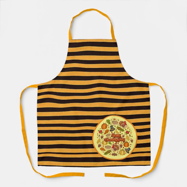 Thanksgiving Modern Beautiful Autumn Collection Apron (Front)