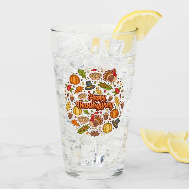 Thanksgiving Modern Beautiful Autumn Collection Glass (Back Ice)