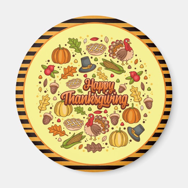 Thanksgiving Modern Beautiful Autumn Collection Magnet (Front)