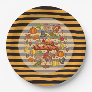 Thanksgiving Modern Beautiful Autumn Collection Paper Plates
