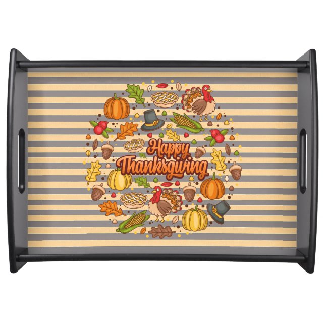 Thanksgiving Modern Beautiful Autumn Collection Serving Tray (Front)