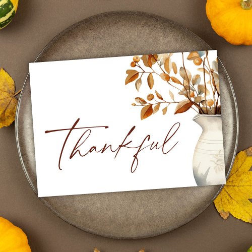 Thanksgiving Modern Elegant Thankful Holiday Card