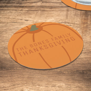 Thanksgiving Modern Orange Pumpkin Coaster