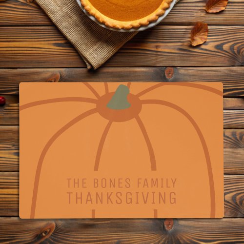 Thanksgiving Modern Orange Pumpkin Placemat