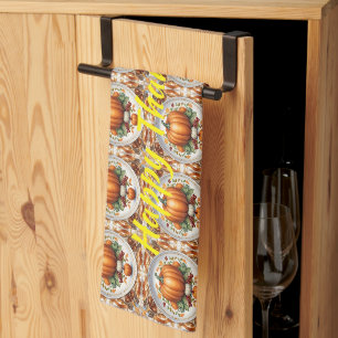 Thanksgiving Modern Pumpkin Autumn Collection Kitchen Towel