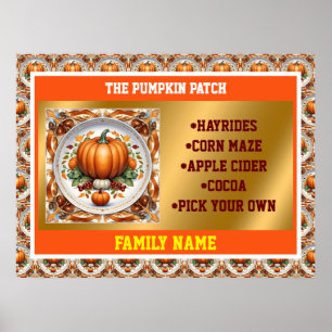 Thanksgiving Modern Pumpkin Autumn Collection Poster