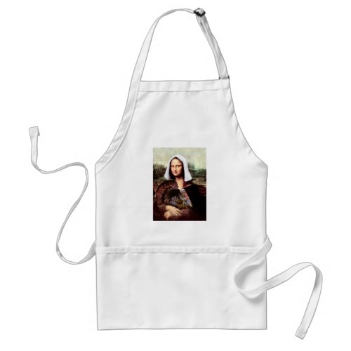 Thanksgiving Mona Lisa Pilgrim Adult Apron