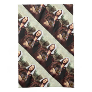 Thanksgiving Mona Lisa Pilgrim Kitchen Towel
