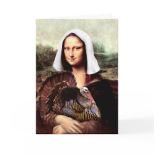 Thanksgiving Mona Lisa Pilgrim with Turkey