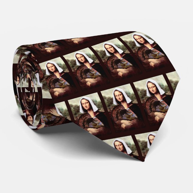 Thanksgiving Mona Lisa Pilgrim with Turkey Neck Tie (Rolled)