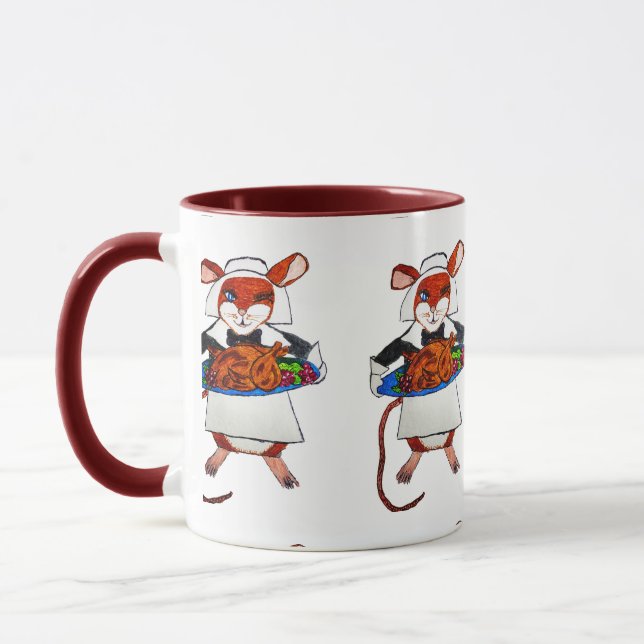 THANKSGIVING MOUSE PILGRIM   MUG (Left)