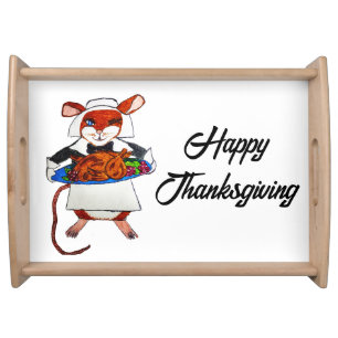 THANKSGIVING MOUSE PILGRIM   SERVING TRAY