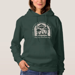 Thanksgiving mushroom forest green cottagecore hoodie