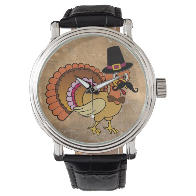 Thanksgiving Mustache Turkey Watch (Front)