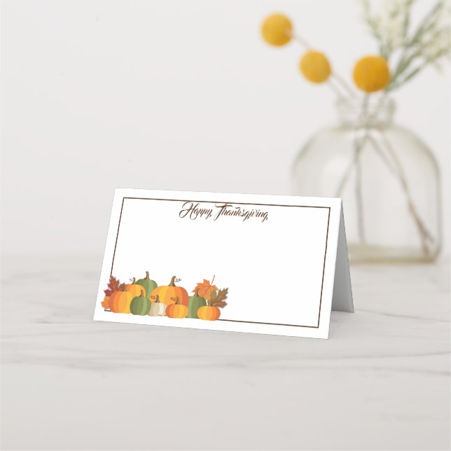 Thanksgiving Name Place Card (Front)