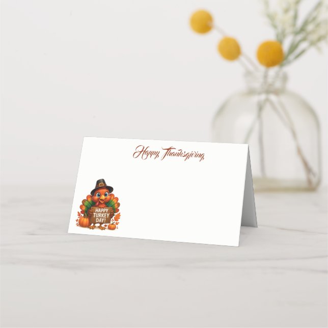 Thanksgiving Name Place Card (Front)