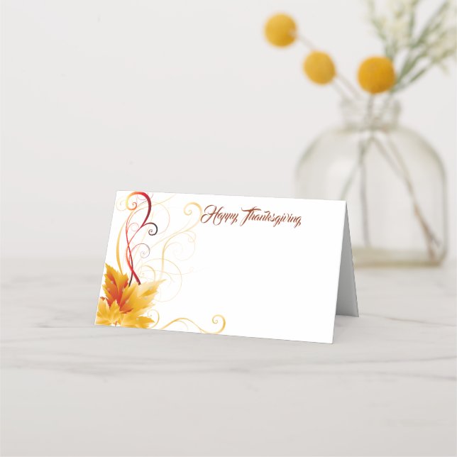 Thanksgiving Name Place Card (Front)