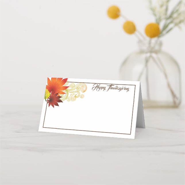 Thanksgiving Name Place Card (Front)