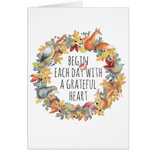 Thanksgiving Nature Wreath Grateful Greeting Card
