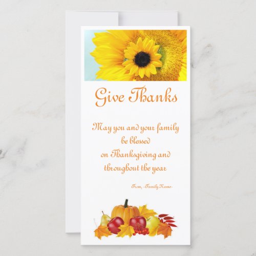 Thanksgiving new greeting card orange fall autumn