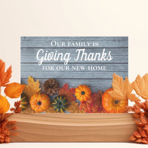 Thanksgiving New Home Address Pumpkin Moving Announcement