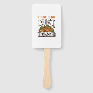 Thanksgiving No Diet Vintage Vegetable Holiday Des Hand Fan