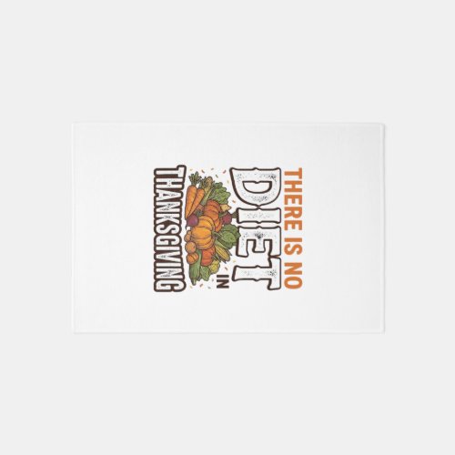 Thanksgiving No Diet Vintage Vegetable Holiday Des Rug