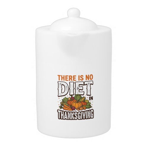Thanksgiving No Diet Vintage Vegetable Holiday Des Teapot