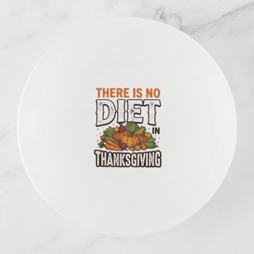 Thanksgiving No Diet Vintage Vegetable Holiday Des Trinket Tray