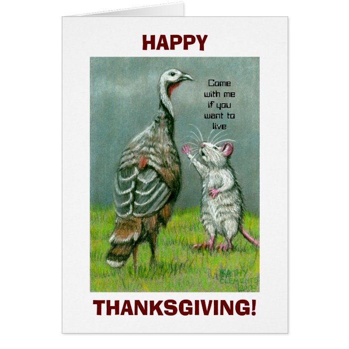 Thanksgiving Note Card funny vegetarian