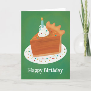 Thanksgiving November Birthday Pumpkin Pie Thank You Card