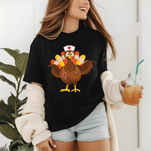 Thanksgiving Nurse Turkey Stethoscope Health Care Tri-Blend Shirt