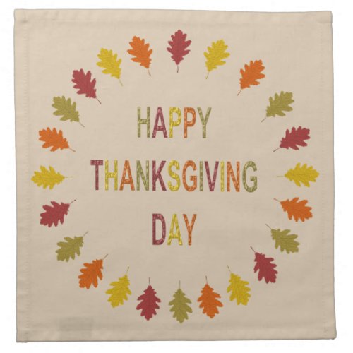 Thanksgiving Oak Leaves Cloth Napkin