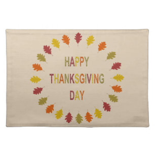 Thanksgiving Oak Leaves Cloth Placemat
