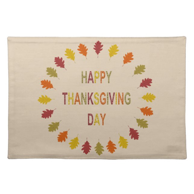 Thanksgiving Oak Leaves Cloth Placemat (Front)