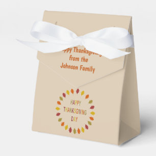 Thanksgiving Oak Leaves Custom Favor Boxes