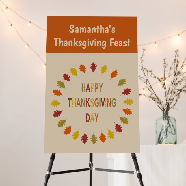 Thanksgiving Oak Leaves Custom Foam Board (In Situ (Stand))