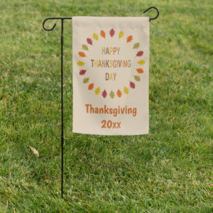Thanksgiving Oak Leaves Custom Garden Flag