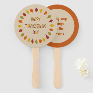 Thanksgiving Oak Leaves Custom Hand Fan