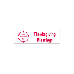 Thanksgiving Oak Leaves Custom Pocket Stamp