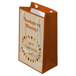Thanksgiving Oak Leaves Custom Small Gift Bag
