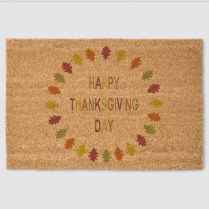 Thanksgiving Oak Leaves Fiber Doormat