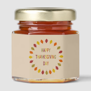 Thanksgiving Oak Leaves Honey Jar Favors